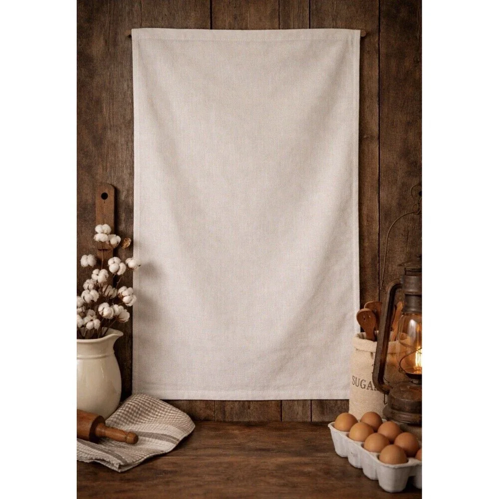 Vtg 1991 Kitchen Towel Calendar Cotton Rustic Farm Country 16x27